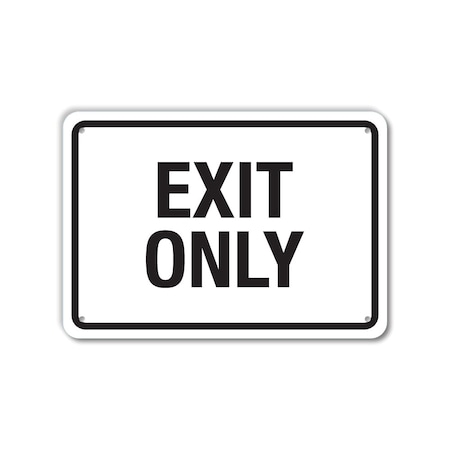COVID Plastic Sign, Exit Only, 14x10, LCUV-0039-NP_14x10